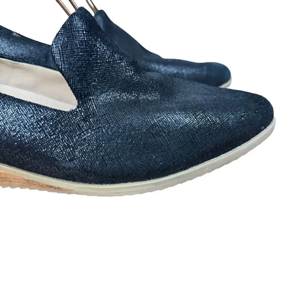 Dr Scholls Kewl Loafers Original Collection Black Leather Wedge Slip On Shoes 10